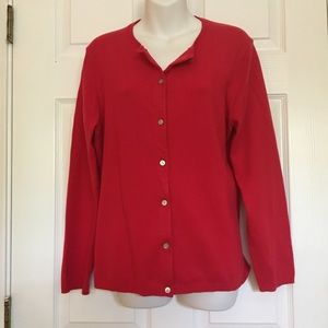 Lands' End Soft Red Cardigan
